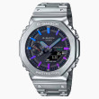 G-Shock Full Metal Silver Watch with Blue and Purple Accents