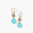 Ippolita Rock Candy Amethyst and Turquoise Small Snowman Earrings in 18K Yellow Gold