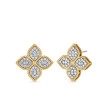 Roberto Coin Princess Flower Yellow Gold Large Diamond Stud Earrings 