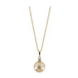 Mikimoto Golden Pearl Yellow Gold Diamond Pendant Necklace 11 x 12mm A+