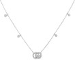 Gucci White Gold Diamond Station Pendant Running G Necklace Close Up