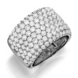 Henri Daussi White Gold Row Diamond Wide Band R20 Ring Angle View