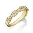 Henri Daussi Yellow Gold Twisted Diamond Wedding R31-3 Band Angle View