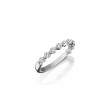 Henri Daussi White Gold Shared Prong Diamond Band R32 Ring Front