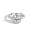 Tacori Petite Crescent Cathedral Cushion Bloom Engagement Ring in Platinum