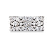 Tacori Classic Crescent RoyalT Marquise and Pear-Shaped Floral Diamond Wedding Band in 18K White Gold
