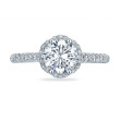 Tacori HT2547RD Diamond Bloom Engagement Ring Petite Crescent Setting Top View