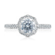 Tacori HT2555RD Bloom Engagement Ring Petite Crescent Setting Top View
