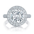 Tacori HT2614RD Diamond Bloom Engagement Ring RoyalT Setting Top View