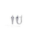Diamond and Sapphire White Gold Snake Earrings 