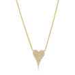 Small Diamond Heart Pendant Yellow Gold Necklace