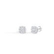 14k White Gold 1/2ctw Diamond Cluster Earrings
