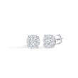 14k White Gold 1ctw Diamond Cluster Earrings