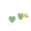 Turquoise Heart Earrings with Diamonds