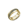 Men's Black Carbon Yellow Gold Ring
