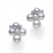 Mikimoto White Gold Akoya Pearl & Diamond Cluster Earrings