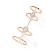 Messika Glam'Azone Double Diamond Ring in 18K Rose Gold