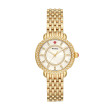Michele Sidney Classic Gold Diamond Watch – 33mm front view
