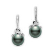 Mikimoto Twist Black South Sea Pearl Dangle Earrings