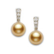 Mikimoto Morning Dew Golden South Sea Pearl Diamond Earrings