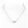 Mikimoto 18kt White Gold Three Pearl Station Necklace