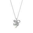 Mikimoto Pearl and Diamond Bow Necklace in 18K Gold