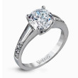 Simon G Caviar Platinum Tapered Baguette Diamond Engagement Setting