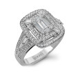 Simon G Mosaic Diamond Baguette Halo Ring