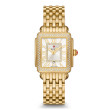 Michele Yellow Gold Deco Madison Mid Diamond Bezel Watch on a Bracelet