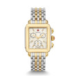 Michele Deco Mid Yellow Gold and Steel Diamond Dial Watch