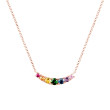 Carbon & Hyde Rose Gold Rainbow Gemstone Cinderella Pendant Necklace Close Up