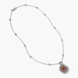 John Hardy Dot Moon Door Silver and Garnet Red Pendant and Chain