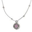 John Hardy Dot Moon Door Silver and Pink Tourmaline Pendant and Chain