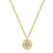 Bujukan Gabriel & Co. Yellow Gold Beaded Circle Diamond Necklace
