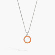 John Hardy Round Silver Pendant with Orange Enamel on 24" Surf Chain Necklace