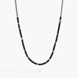 John Hardy Heishi Silver Slim Chain Necklace with Black Onyx