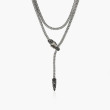 John Hardy Silver and Gold Naga Necklace with Black Sapphires
