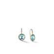 Jaipur Color Diamond with Small Topaz Drop Earrings in Yellow Gold