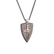 William Henry Silver Shield Mokume Joust Necklace Front View