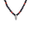 William Henry Lava Rock Bead Amber Elan Necklace Front View