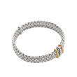 Fope Panorama Flex'it Tri Color Wide Bracelet in White Gold