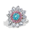 Robert Pelliccia Paraiba Tourmaline Ring With Pink Sapphire and Diamonds