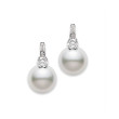 Mikimoto Traditional Classic White South Sea Pearl Diamond Earrings 