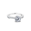 Noam Carver Round Pave Diamond Crown Engagement Ring Setting in 18K White Gold main view