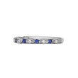 Henri Daussi White Gold Diamond & Blue Sapphire Band R26-6 Ring Top View