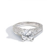 Michael M 18K Gold Round Channel Diamond Engagement Ring Setting front view