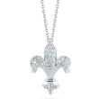 Roberto Coin Diamond Fleur De Lis Pendant Necklace