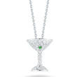 Roberto Coin Tiny Treasures Pave Diamond Martini Glass Necklace Close Up View