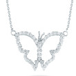 Open Butterfly With Diamonds Necklace