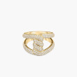 Roberto Coin Cialoma Single Knot Pave Diamond Ring in Yellow Gold